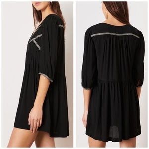 ba&sh black embroidered Alma dress: short, flowing, summery.